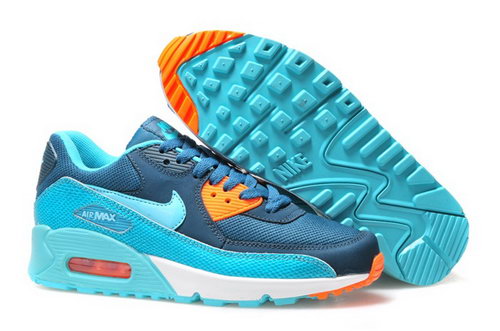 Nike Air Max 90 Womenss Shoes Hot On Sale Blue Ky Blue Orange Norway